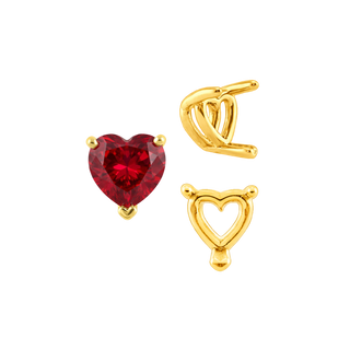 ITI NYC V-End Heart Shape Wire Basket Settings in 14K Gold (3.00 x 3.00 mm - 10.00 x 10.00 mm)