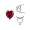 ITI NYC V-End Heart Shape Wire Basket Settings in Sterling Silver (3.00 x 3.00 mm - 10.00 x 10.00 mm)