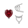 ITI NYC V-End Heart Shape Wire Basket Settings in Sterling Silver (3.00 x 3.00 mm - 10.00 x 10.00 mm)