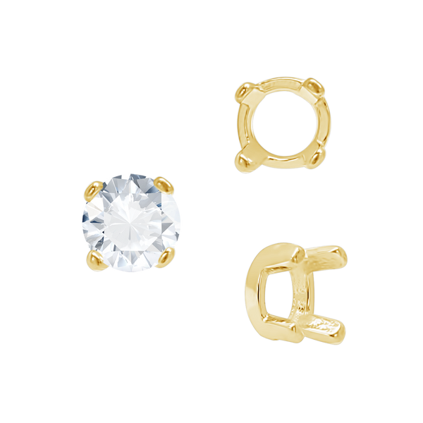 ITI NYC Four Prong Round Low Base Settings in 14K Gold (2.00 mm - 8.00 mm)