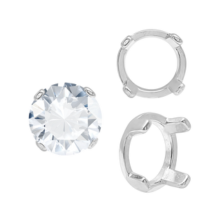 ITI NYC Four Prong Round Low Base Settings in Sterling Silver (2.00 mm - 8.00 mm)
