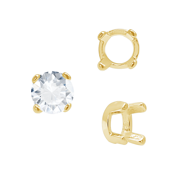 ITI NYC Four Prong Round Low Base Settings in 14K Gold (2.00 mm - 8.00 mm)