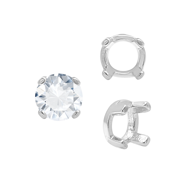 ITI NYC Four Prong Round Low Base Settings in 14K Gold (2.00 mm - 8.00 mm)