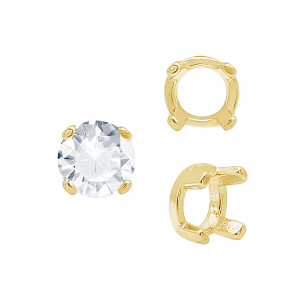ITI NYC Four Prong Round Low Base Settings in 14K Gold (2.00 mm - 8.00 mm)