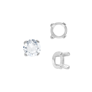 ITI NYC Four Prong Round Low Base Settings in Sterling Silver (2.00 mm - 8.00 mm)