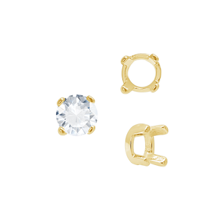 ITI NYC Four Prong Round Low Base Settings in 14K Gold (2.00 mm - 8.00 mm)