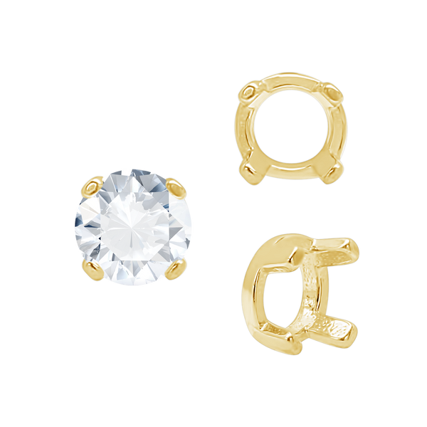 ITI NYC Four Prong Round Low Base Settings in 14K Gold (2.00 mm - 8.00 mm)