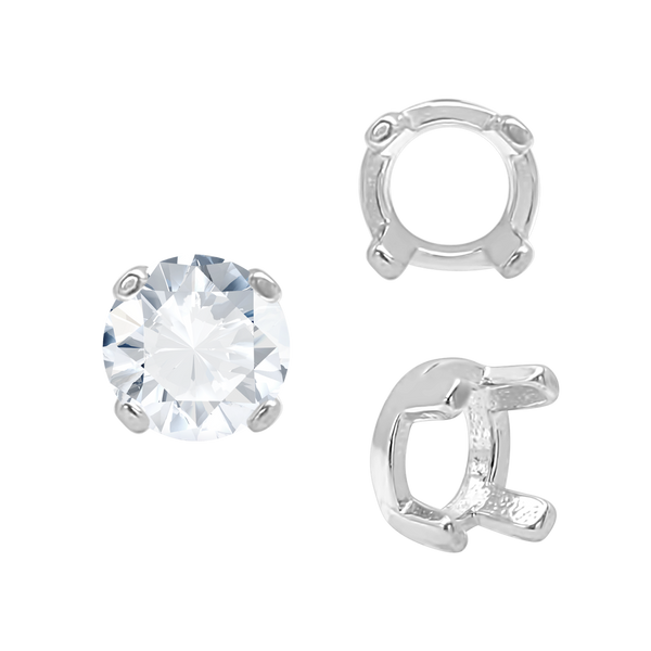 ITI NYC Four Prong Round Low Base Settings in 14K Gold (2.00 mm - 8.00 mm)