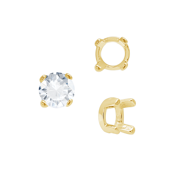 ITI NYC Four Prong Round Low Base Settings in 14K Gold (2.00 mm - 8.00 mm)