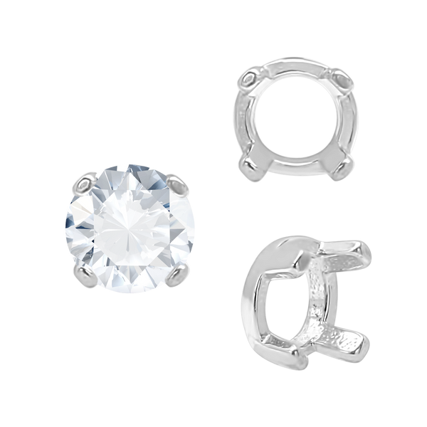 ITI NYC Four Prong Round Low Base Settings in 14K Gold (2.00 mm - 8.00 mm)