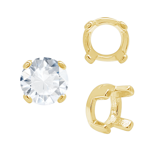 ITI NYC Four Prong Round Low Base Settings in 14K Gold (2.00 mm - 8.00 mm)