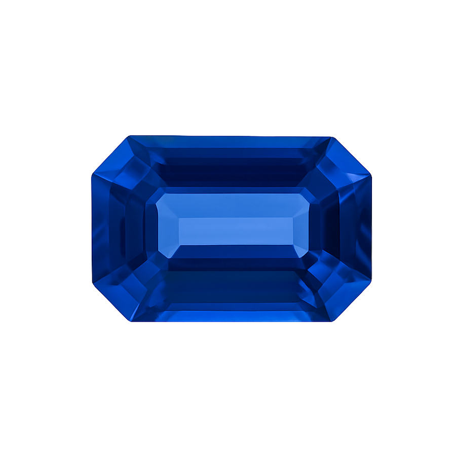 Emerald Shape Sapphire - September Birthstones