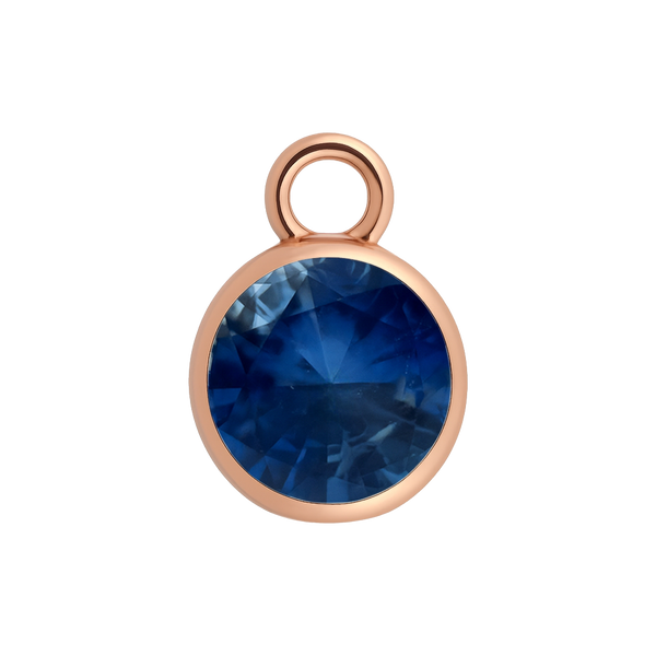 Diamond or Gemstone Bezel Drop Charm in 14K Rose Gold