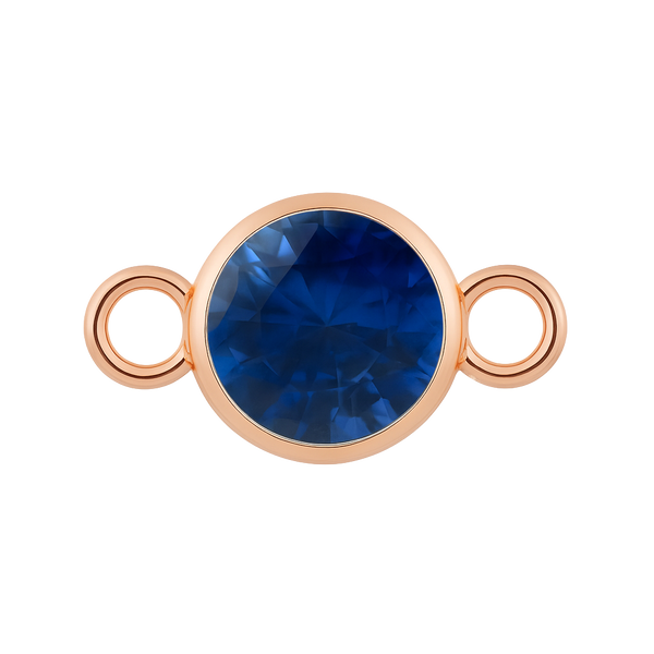 Diamond or Gemstone Bezel Bracelet/Necklace Charm in 14K Rose Gold