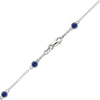 Finished Diamond by the Yard Cable Chain Necklace in 14K White Gold with Sapphire Stones