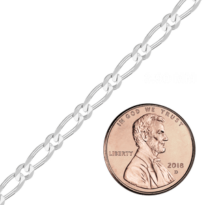Bulk / Spooled Single Figaro Chain in Sterling Silver (1.20 mm - 6.80 mm)