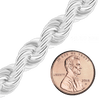 Bulk / Spooled Handmade Solid Rope Chain in Sterling Silver (2.50 mm - 12.60 mm)