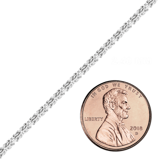 Bulk / Spooled Square Byzantine Handmade Chain in Sterling Silver (2.40 mm - 6.80 mm)