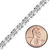 Bulk / Spooled Square Byzantine Handmade Chain in Sterling Silver (2.40 mm - 6.80 mm)