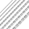 Bulk / Spooled Square Byzantine Handmade Chain in Sterling Silver (2.40 mm - 6.80 mm)