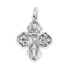 Load image into Gallery viewer, ITI NYC Double-Sided Four-Way Cross Pendant with Antique Finish in Sterling Silver
