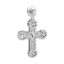 Load image into Gallery viewer, ITI NYC Byzantine Four-Way Double-Sided Crucifix Pendant in Sterling Silver
