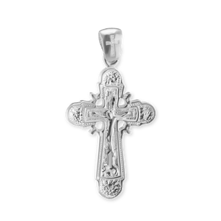 ITI NYC Byzantine Double-Sided Cross and Crucifix Pendant in Sterling Silver