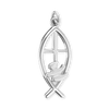 ITI NYC Ichthys Fish with Cross and Dove Christian Pendant in Sterling Silver