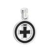 ITI NYC Pattee Cross Pendant Medallion with Black Enamel in Sterling Silver