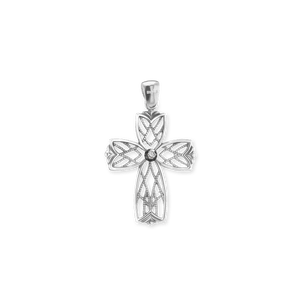 ITI NYC Filigree Lattice Cross Pendant in Sterling Silver