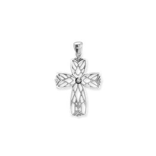 ITI NYC Filigree Lattice Cross Pendant in Sterling Silver