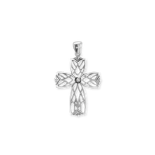 Load image into Gallery viewer, ITI NYC Filigree Lattice Cross Pendant in Sterling Silver
