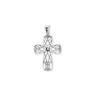 ITI NYC Filigree Lattice Cross Pendant in Sterling Silver