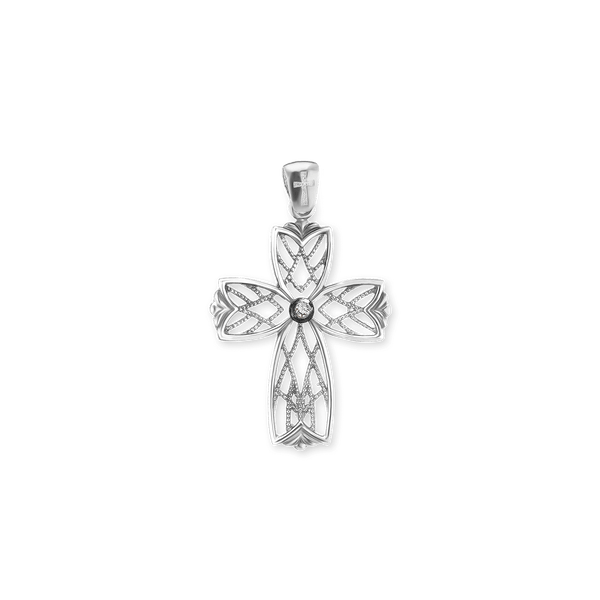 ITI NYC Filigree Lattice Cross Pendant in Sterling Silver