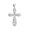 ITI NYC Scroll Cross Pendant with Cubic Zirconia in Sterling Silver