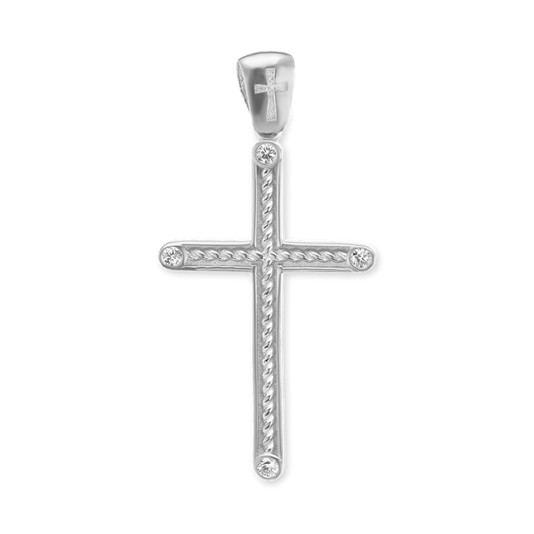 ITI NYC Classic Cross Pendant with Cubic Zirconia in Sterling Silver
