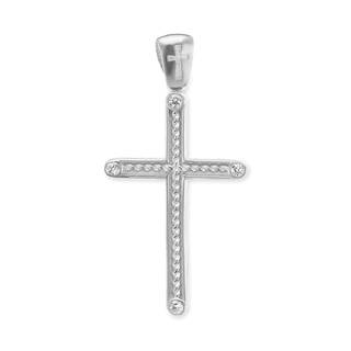 ITI NYC Classic Cross Pendant with Cubic Zirconia in Sterling Silver