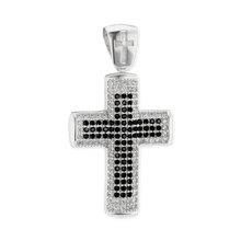 Load image into Gallery viewer, ITI NYC Classic Cross Pendant with Cubic Zirconia in Sterling Silver
