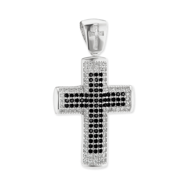 ITI NYC Classic Cross Pendant with Cubic Zirconia in Sterling Silver