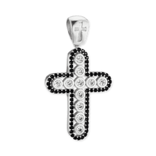 Load image into Gallery viewer, ITI NYC Classic Cross Pendant with Cubic Zirconia in Sterling Silver
