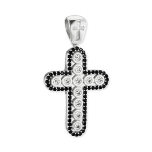 ITI NYC Classic Cross Pendant with Cubic Zirconia in Sterling Silver