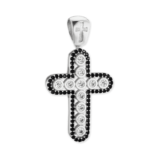 ITI NYC Classic Cross Pendant with Cubic Zirconia in Sterling Silver