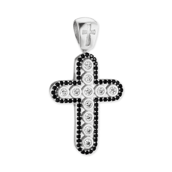 ITI NYC Classic Cross Pendant with Cubic Zirconia in Sterling Silver