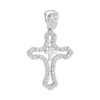 ITI NYC Double Cross Pendant with Cubic Zirconia in Sterling Silver