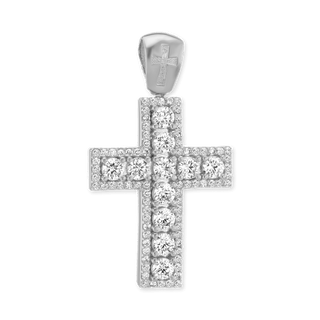 ITI NYC Classic Cross Pendant with Cubic Zirconia in Sterling Silver