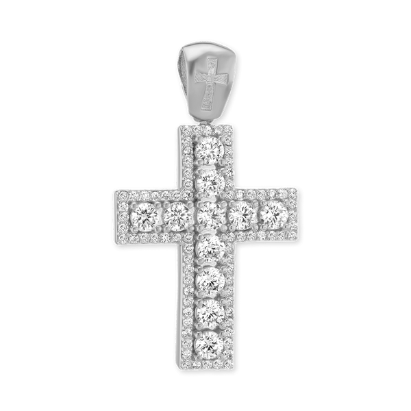 ITI NYC Classic Cross Pendant with Cubic Zirconia in Sterling Silver