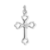 ITI NYC Budded Cross Pendant with Cubic Zirconia in Sterling Silver