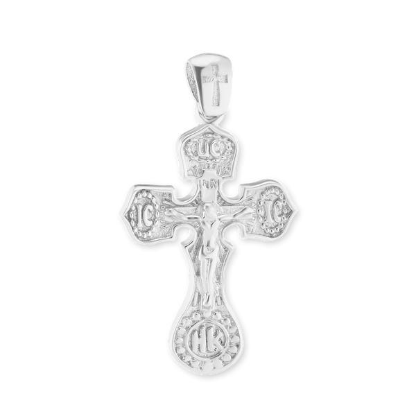 ITI NYC Byzantine Double-Sided Cross and Crucifix Pendant in Sterling Silver