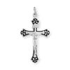 ITI NYC Trefoil Cross Pendant with Black Detail in Sterling Silver