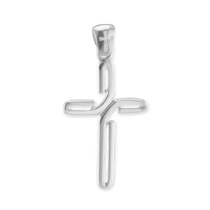 ITI NYC Bypass Cross Pendant in Sterling Silver